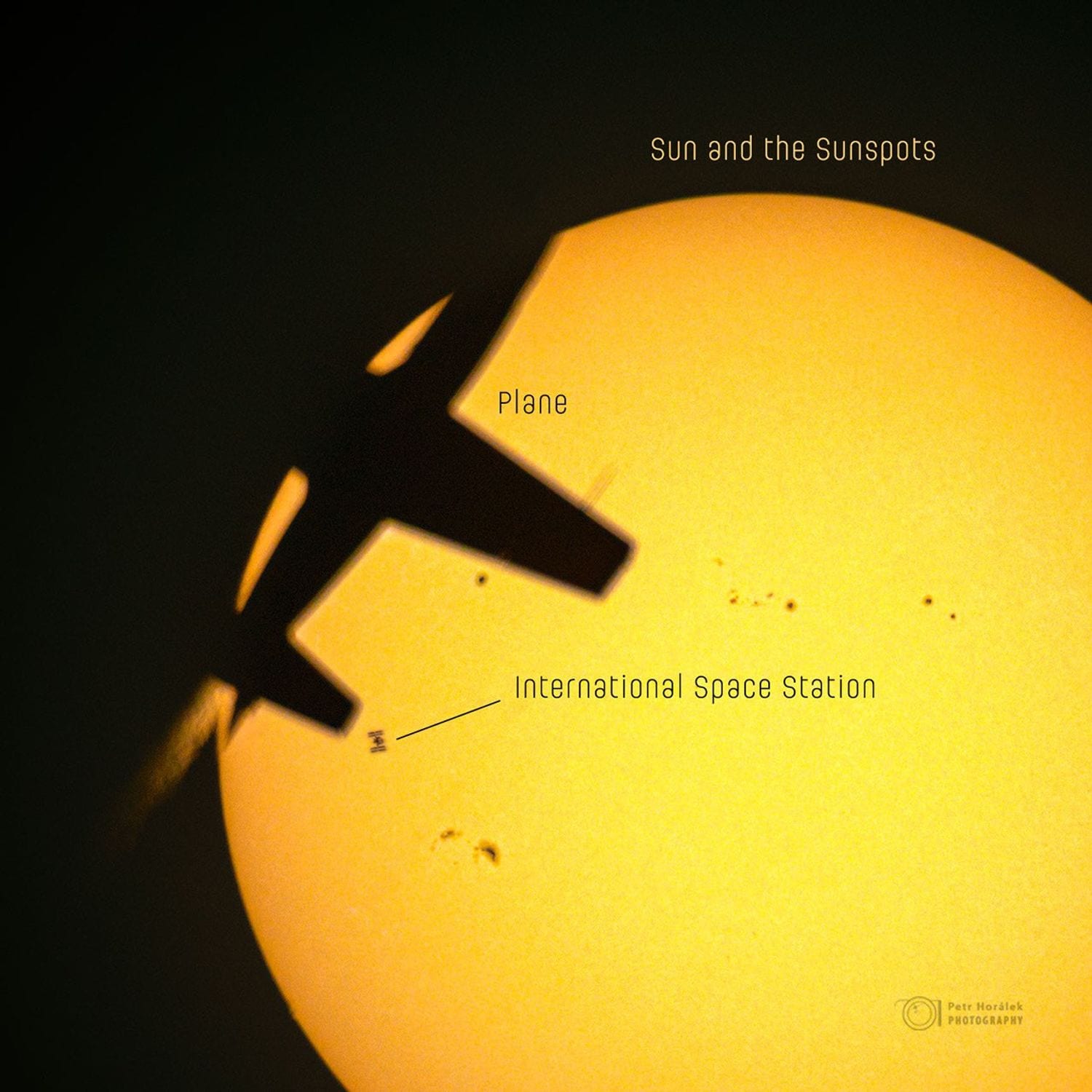 APOD: 2026 September 22 - Chance Triple Alignment: Plane, Space Station, Sun