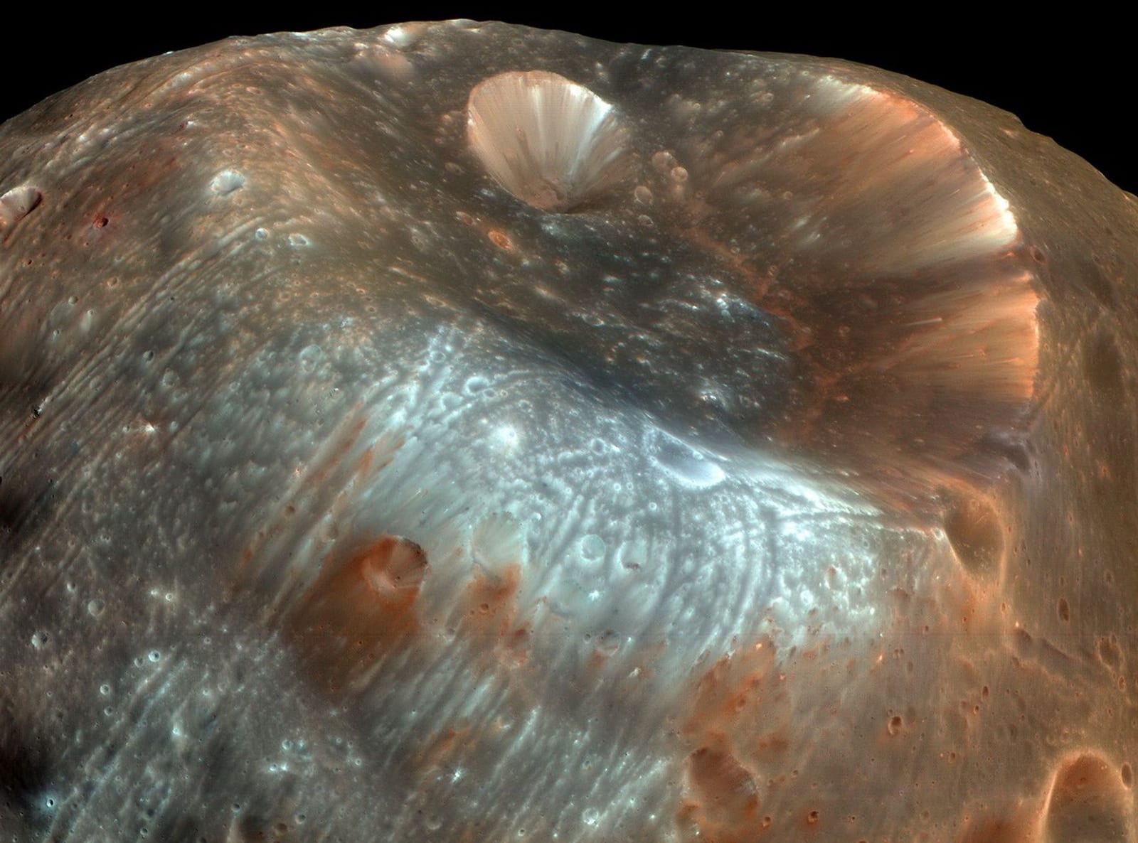APOD: 2026 October 9 - Stickney Crater