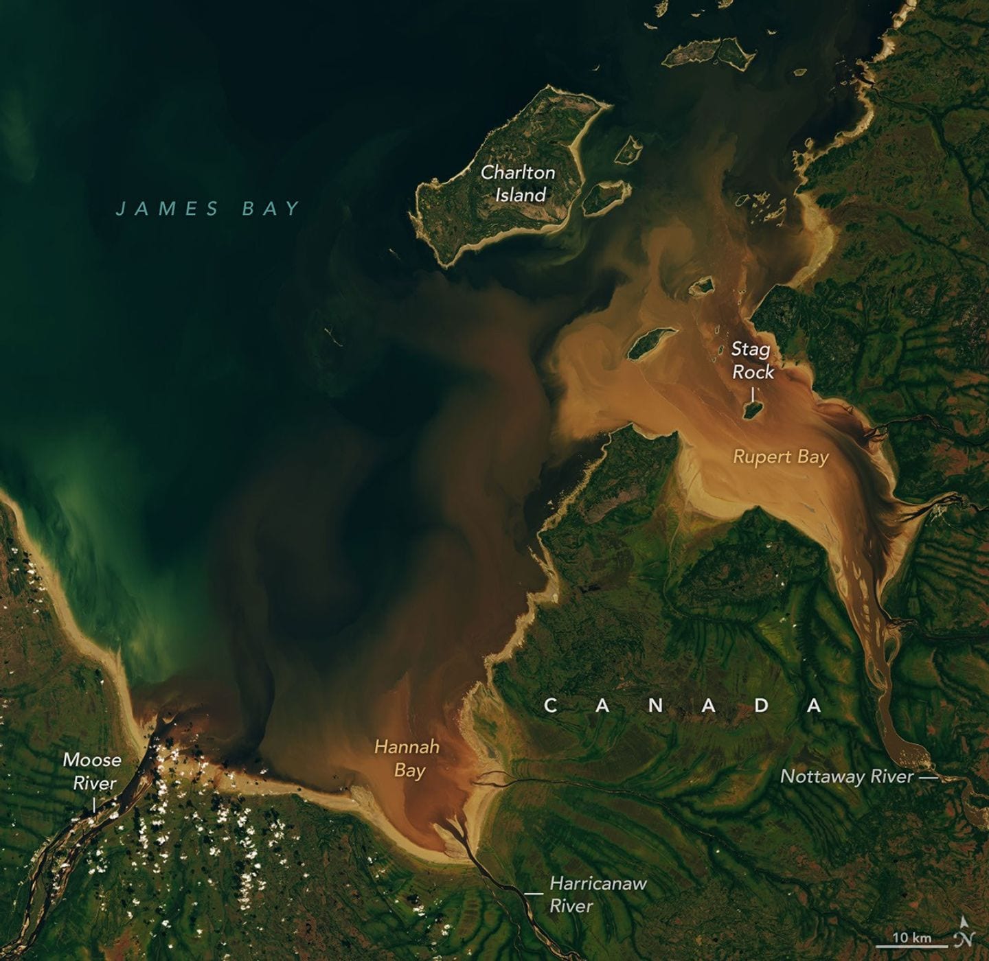 The Beaver Brown Waters of Rupert Bay